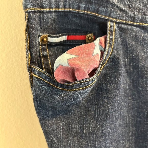 Tommy Hilfiger Bootcut Jeans Womens Size 7 Y2K 2002 Dark Wash Low Rise Vintage - Picture 5 of 10